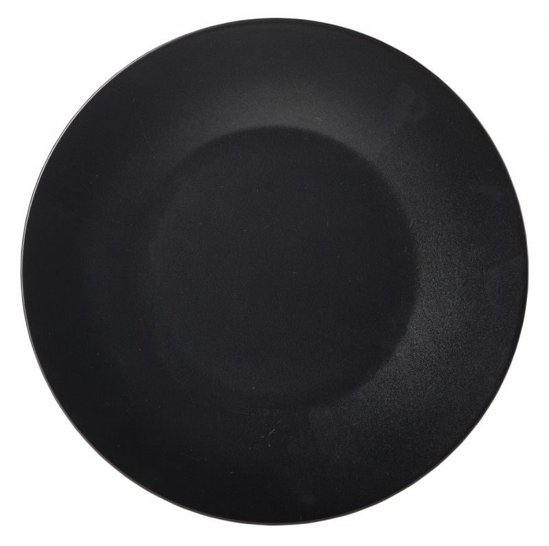 Luna Wide Rim Plate 27.5cm Dia Black Stoneware