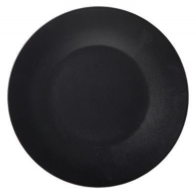 Luna Wide Rim Plate 21cm Dia Black Stoneware
