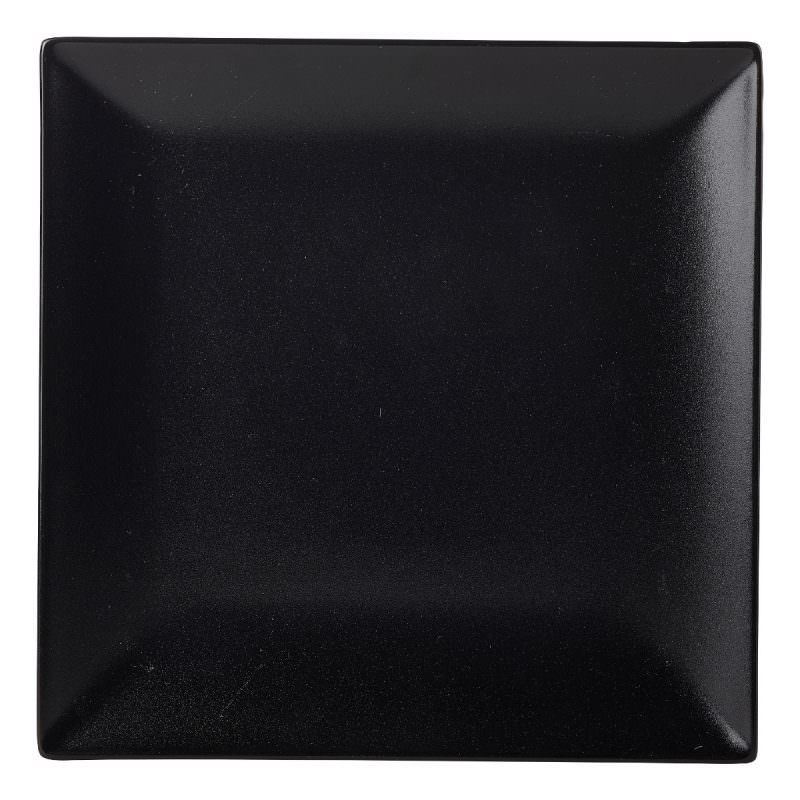 Luna Square Coupe Plate 24cm Black Stoneware