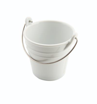 Porcelain Bucket W/ St/St Handle 11cm Dia 43cl - MANUFACTURING STOCK DELAY TBC