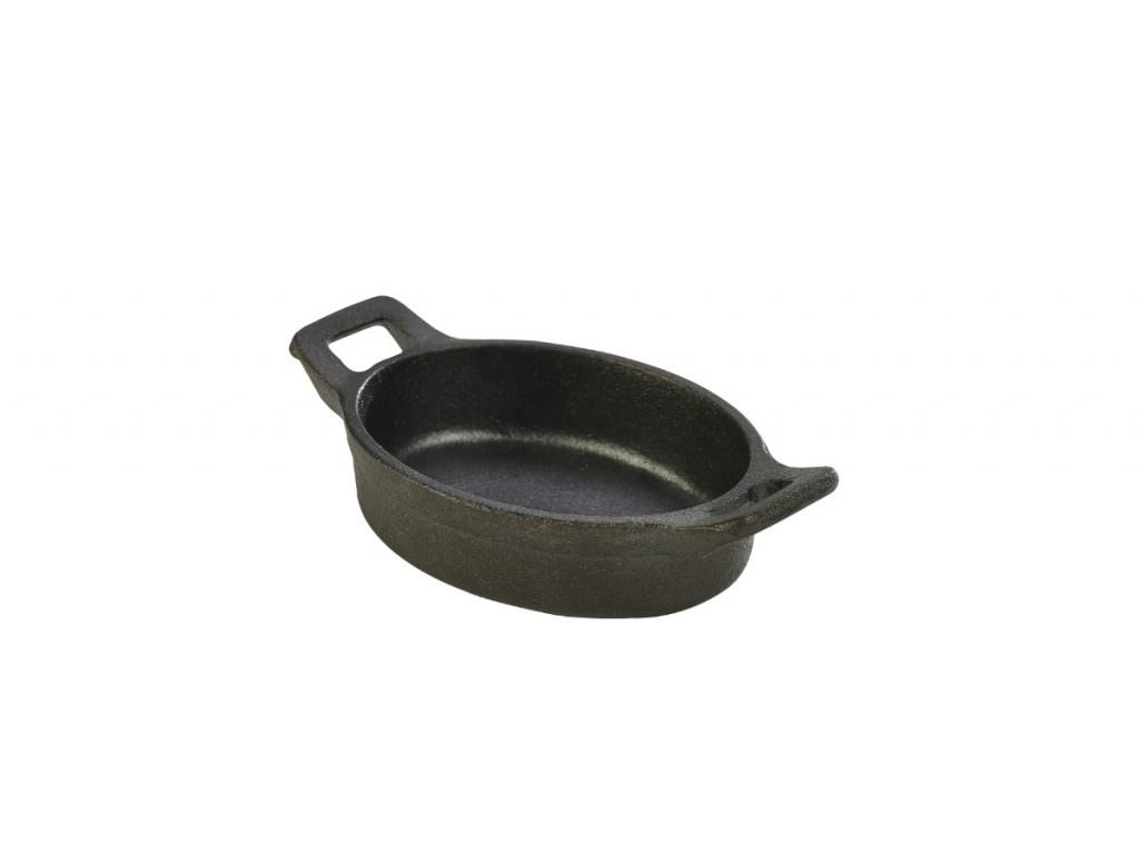 Mini Cast Iron Oval Eared Dish 12 x 9 x 3cm Catering Products Direct