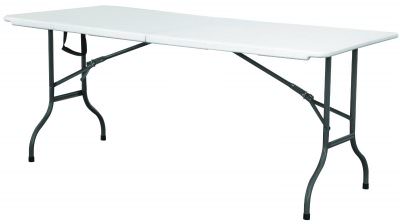 Centre Folding Table 6' White HDPE
