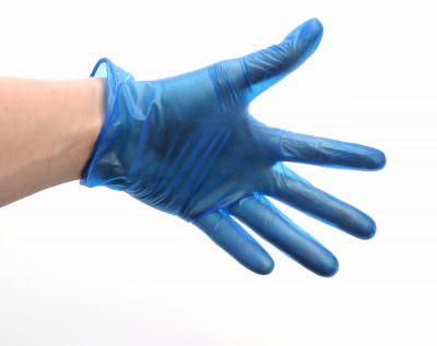 Blue Lightly Powdered Vinyl Gloves Lrg (100)