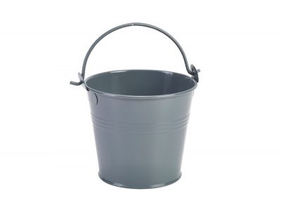 Galvanised Steel Serving Bucket 10cm Dia Grey