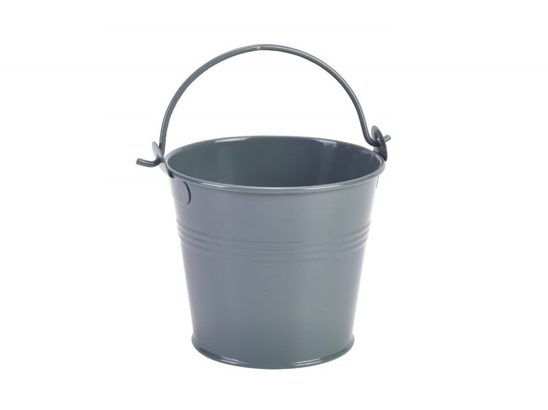 Galvanised Steel Serving Bucket 10cm Dia Grey