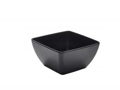 Black Melamine Curved Square Bowl 19cm