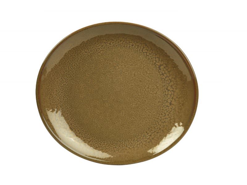 Terra Stoneware Rustic Brown Oval Plate 25x22cm