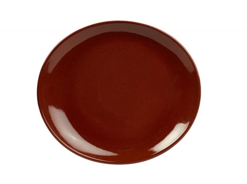 Terra Stoneware Rustic Red Oval Plate 29.5 x 26cm