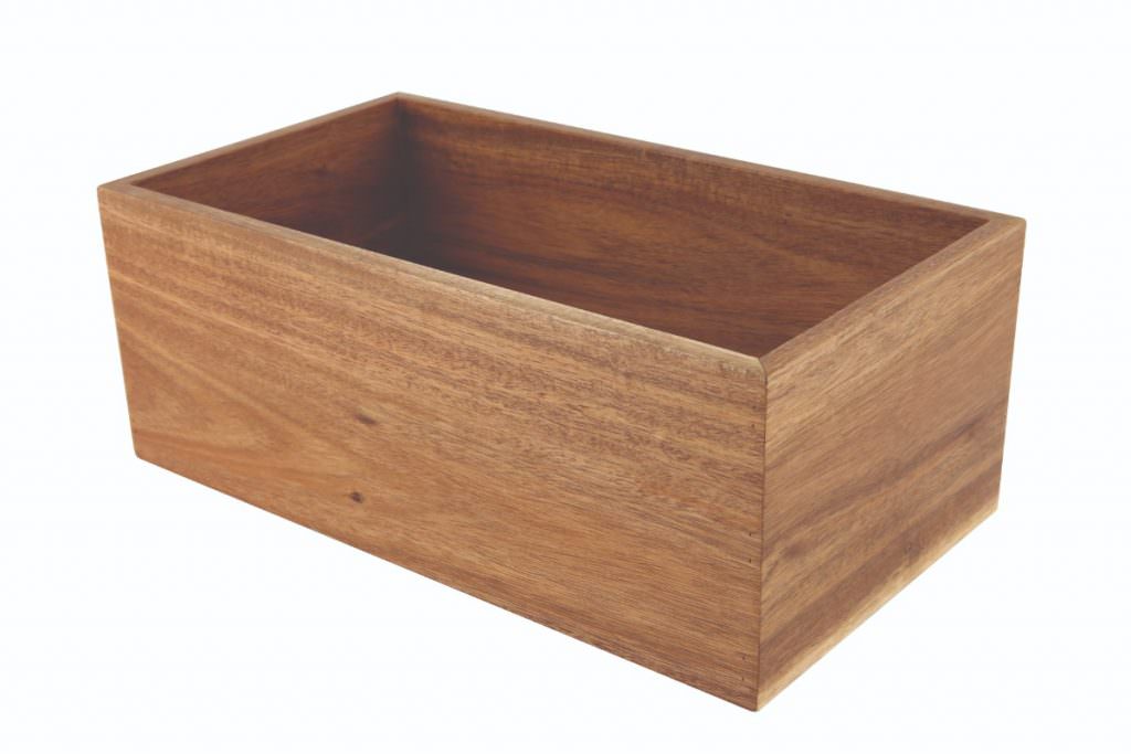 Genware Acacia Wood Riser/Box 32.5X18X12.3cm Catering Products Direct