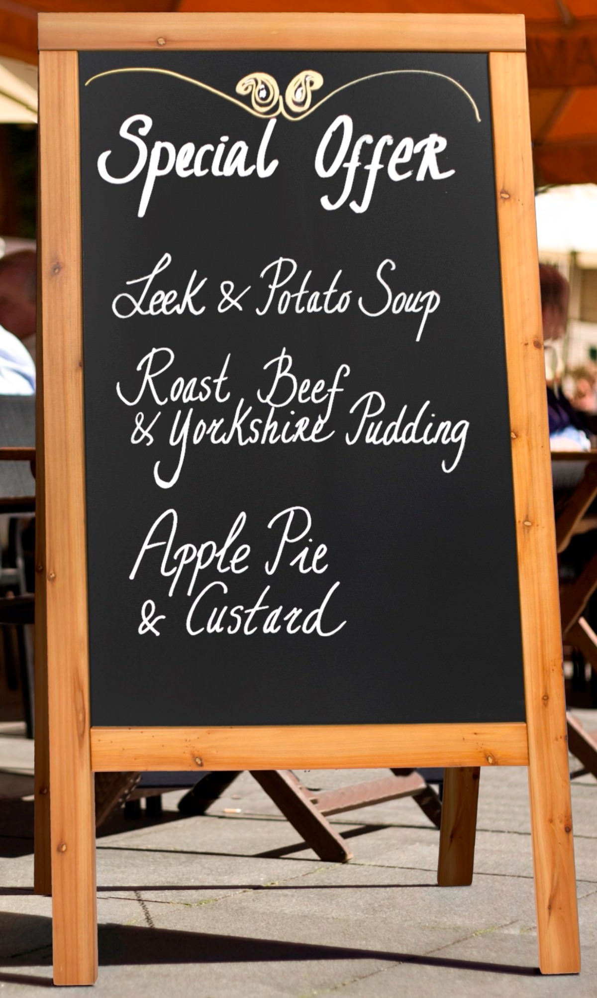 Sandwich A-Board 70X120cm Teak - Catering Products Direct