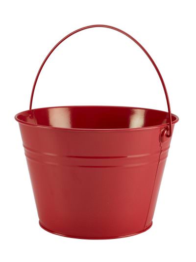Stainless Steel Serving Bucket 25cm Dia Red