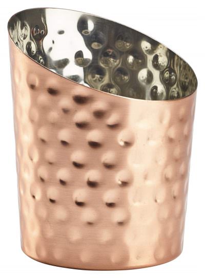 Copper Plated Hammered Angled Cone 11.6 x 9.5cm Dia
