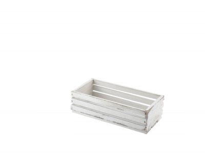 Wooden Crate White Wash Finish 25 x 12 x 7.5cm