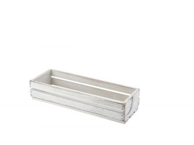 Wooden Crate White Wash Finish 34 x 12 x 7cm