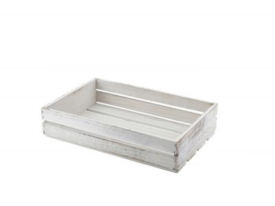 Wooden Crate White Wash Finish 35 x 23 x 8cm
