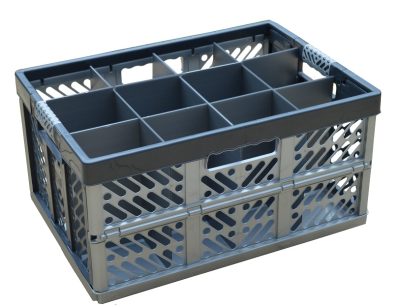 Folding Crate - Glassware Box (12 cells)