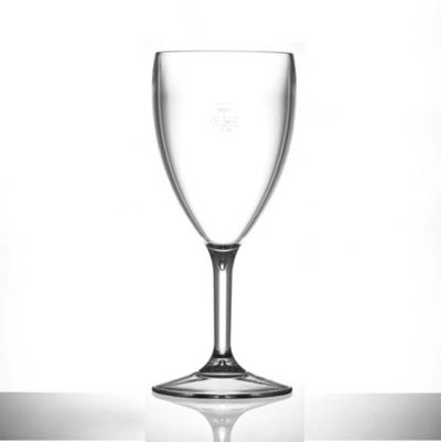 Polycarbonate Plastic Wine Glasses, 14oz, CE lined @ 250ml - 12 Pack