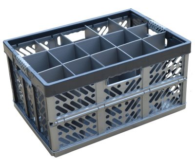 Folding Crate - Glassware Storage Box (15 cells / compartments)