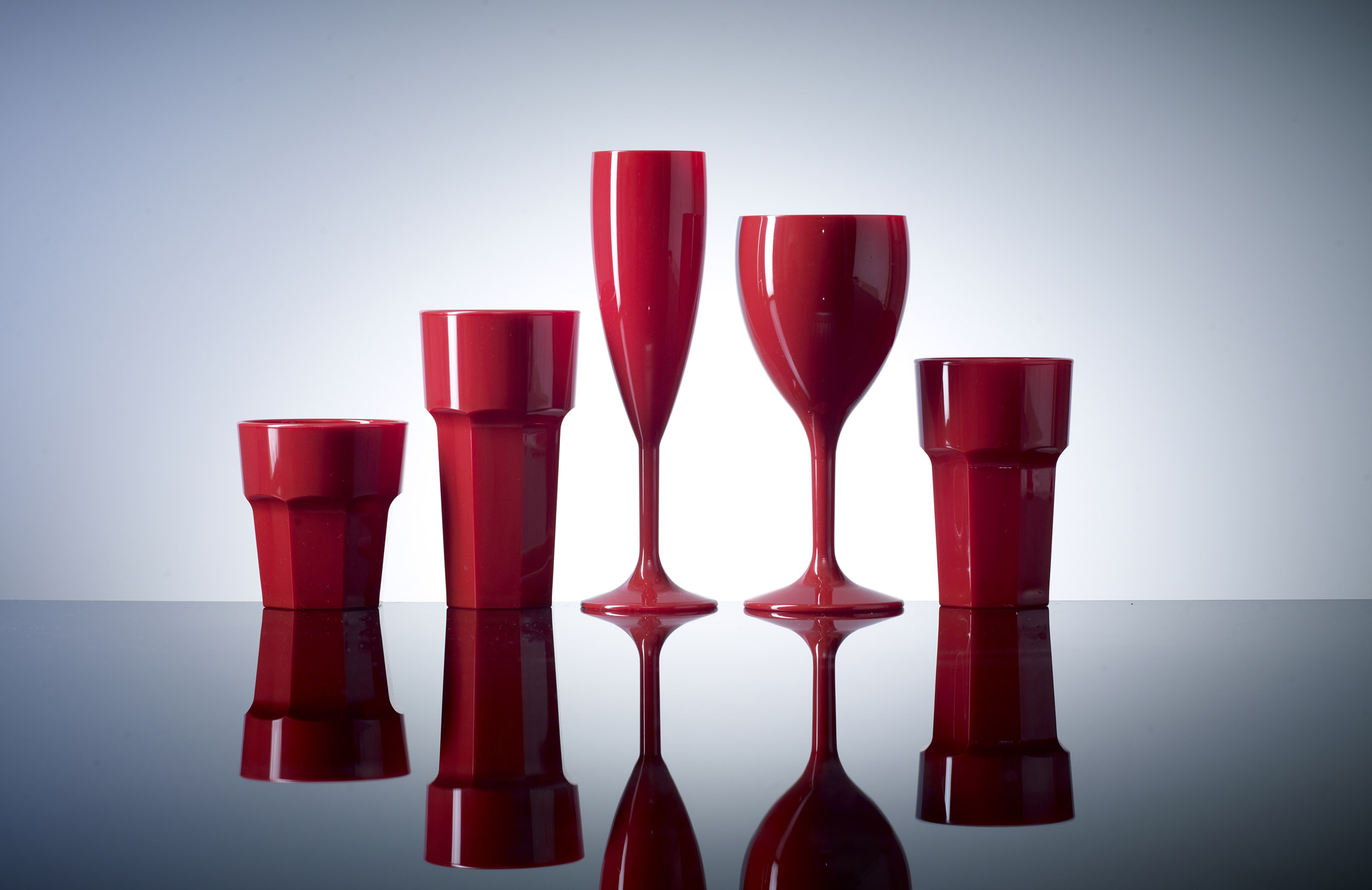 Red Reusable Polycarbonate Plastic Glasses