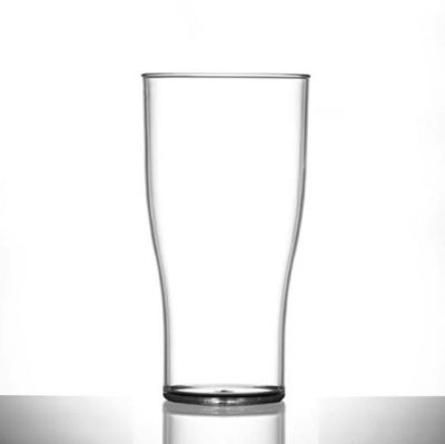 Econ Clear Polystyrene Plastic Tulip Pint Glass, 20oz, CE Marked - 48 Pack