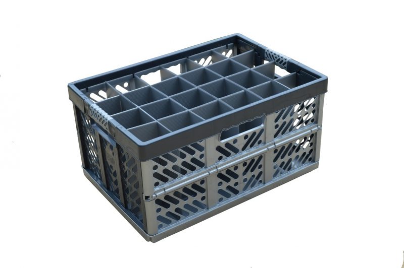 4. Folding Glassware Storage Crate, 24 cells