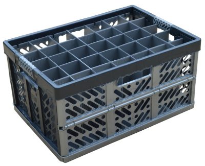 Folding Crate Champagne Flute Glassware Crate (35 cells)