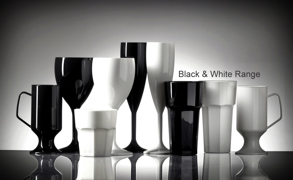 Black Polycarbonate Reusable Plastic Glasses