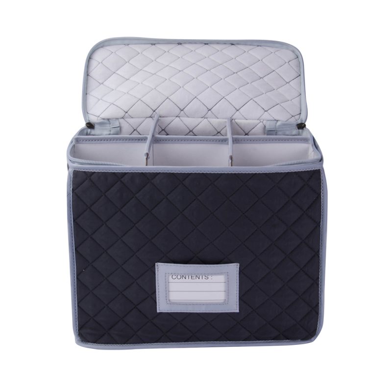 Champagne and Wine Glass Quilted Case - 6 Cells