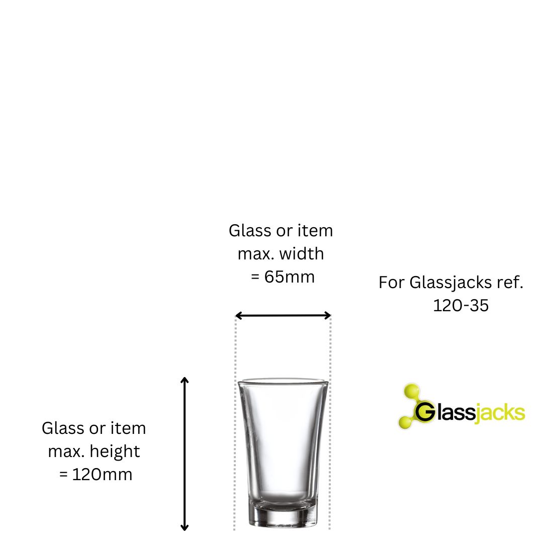 Shot Glass Measurements For Storing Packing And Transporting Glassware - Glassjacks - 120-35