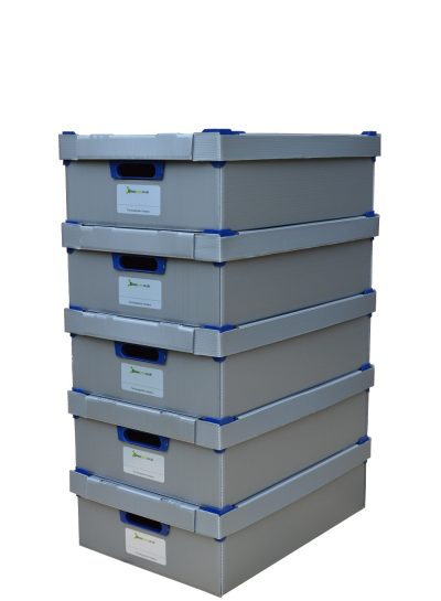 Small Stacking Storage Boxes, Pack of 5, Small, Height 145mm