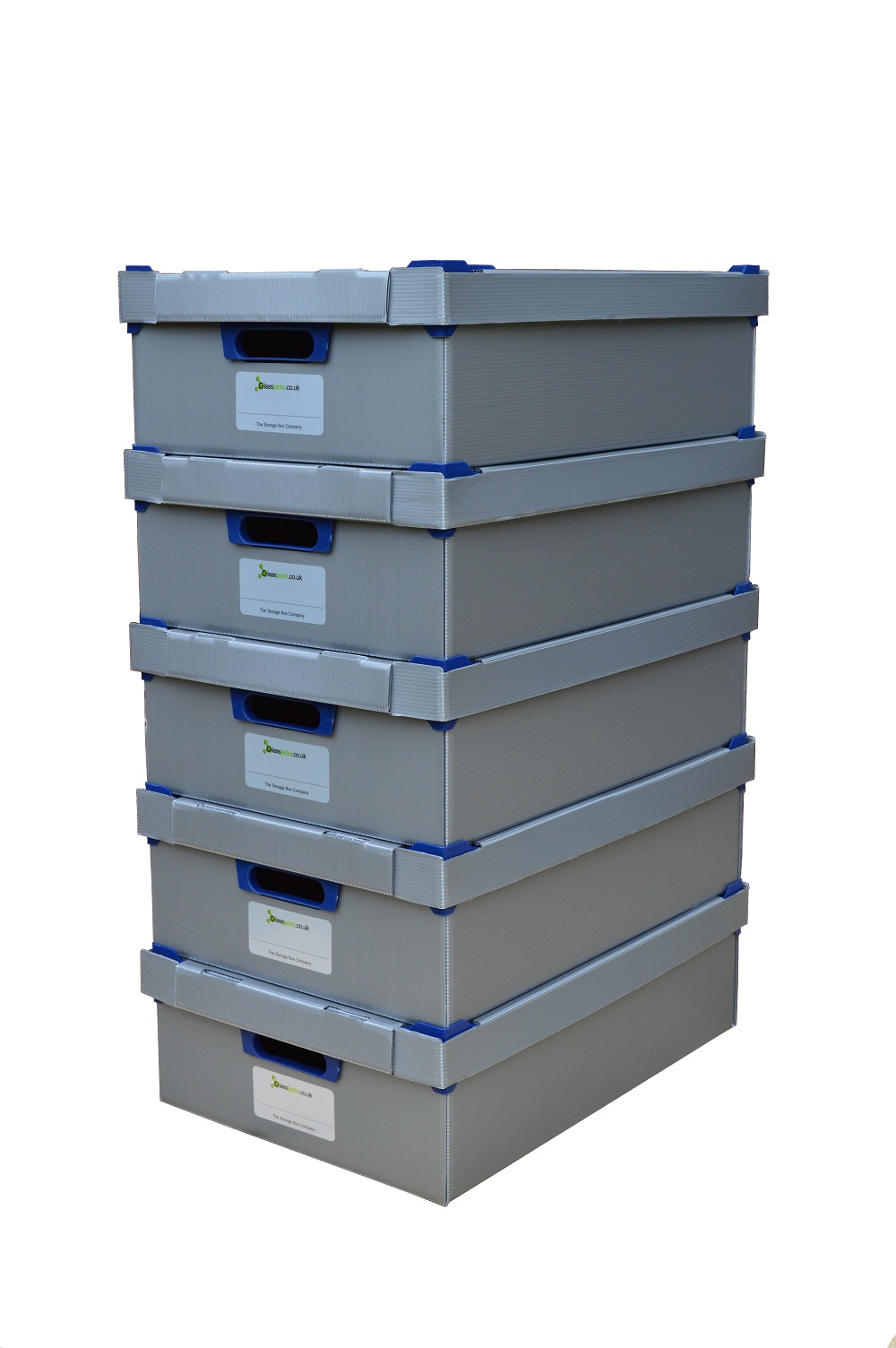 2. Small Stacking Storage Boxes, Pack of 5, Small, Height 145mm