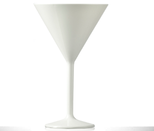 White Martini Plastic Glass