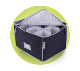 Quilted Glassware Storage Cases
