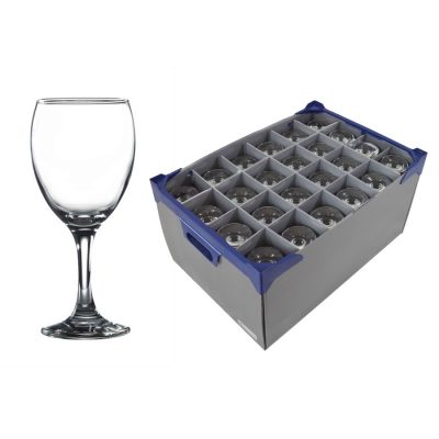 24 off Empire Wine Glasses, 34cl / 12oz and Glassware Storage Box