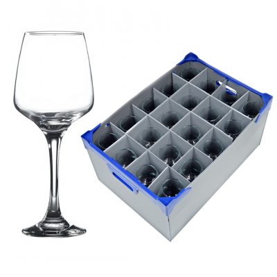 Lal Wine Glass 40cl / 14oz - 20 Pack and Glassware Storage Box
