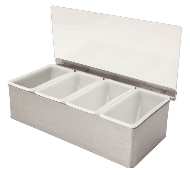 Beaumont Stainless Steel Condiment Holder 4 Compartment