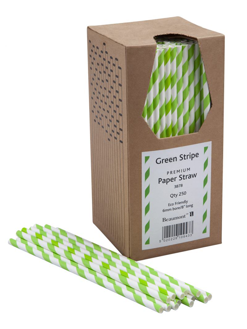 Green & White Paper Straws Beaumont