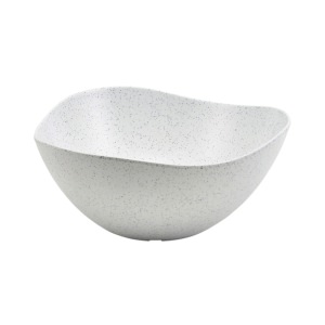 White Granite Melamine Triangular Buffet Bowl 28cm