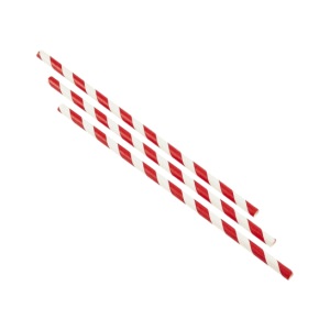 Paper Straws Red and White Stripes 14cm (500pcs)