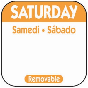 25mm Saturday Removable Day Labels (1000)