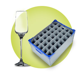 Glassware Storage Boxes with Glasses