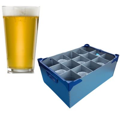 Vicrila Fully Tempered Conil Beer Glasses - 15 Pack & Beer Glass Storage Box 57cl / 20oz