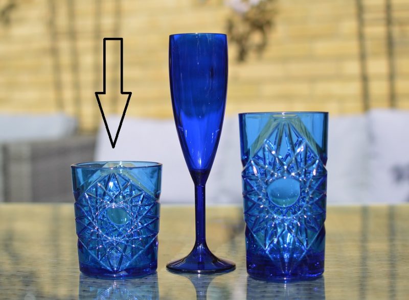 Blue Plastic Cocktail Tumbler 47 cl / 15.9oz - Reusable - 6 Pack