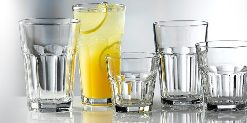 glass tumblers and hiball glasses