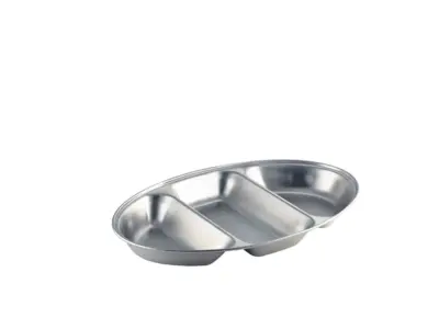 GenWare Stainless Steel Three Division Oval Vegetable Dish 35cm/ 14"