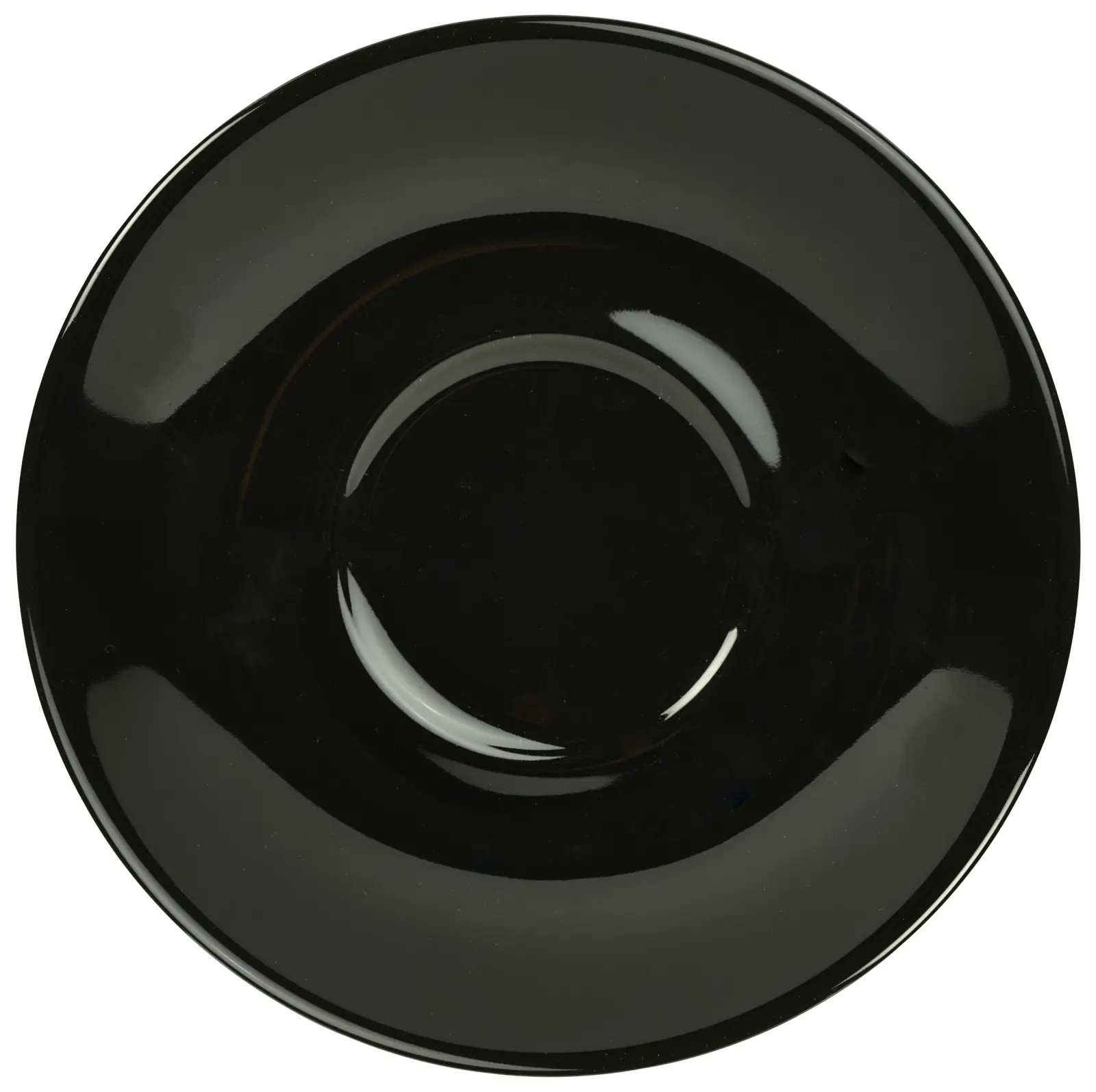 Genware Porcelain Black Saucer 13.5cm/ 5.25"