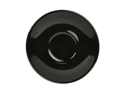 Genware Porcelain Black Saucer 16cm/ 6.25"