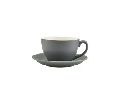 Genware Porcelain Matt Grey Saucer 16cm/ 6.25"