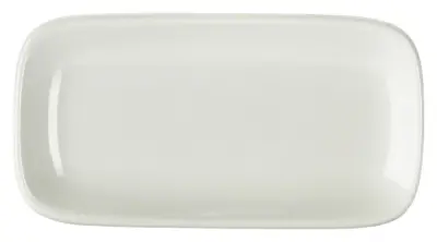 Genware Porcelain Rounded Rectangular Plate 19.5 x 10cm/ 7.75 x 4"