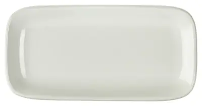 Genware Porcelain Rounded Rectangular Plate 24.5 x 12.5cm/ 9.75 x 5"